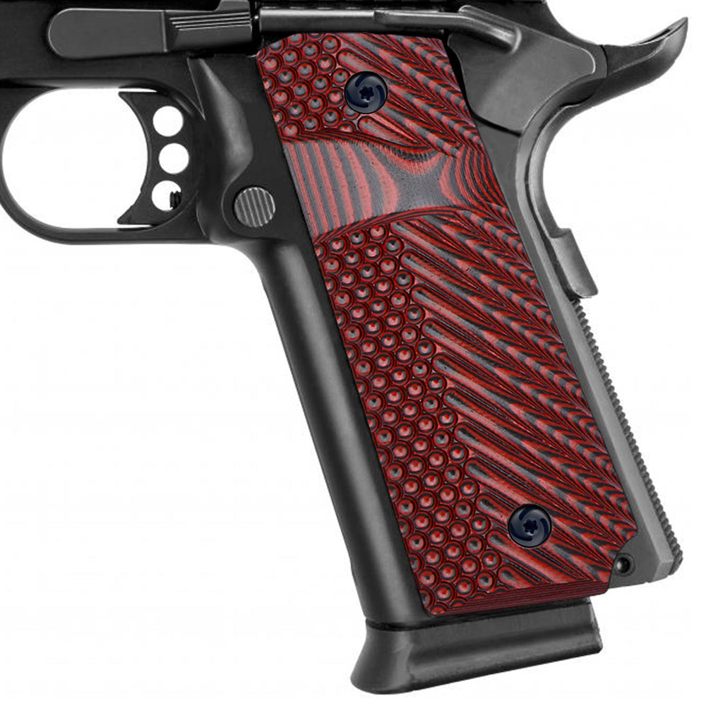 Guuun 1911 Slim Grips G10 Grips for 1911 Full Size, OPS Tactical Texture Big Scoop Texture Fit for Most Government Commander 1911 Pistol H1S-LX - Guuun Grips