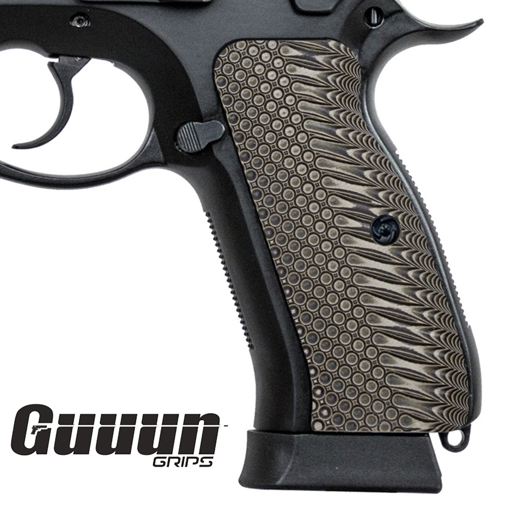 Guuun CZ 75 Grips Full Size G10 CZ75 SP-01 Grip OPS Tactics Texture  - 8 Color Options -H6 LX - Guuun Grips