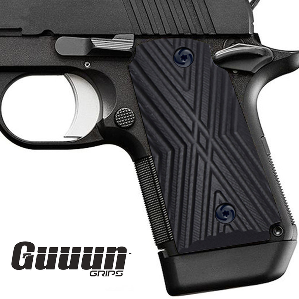 Guuun Kimber Micro Carry 9 9mm Grips G10 Grips, Aggressive OPS Crosshatch Texture K9-X - Guuun Grips
